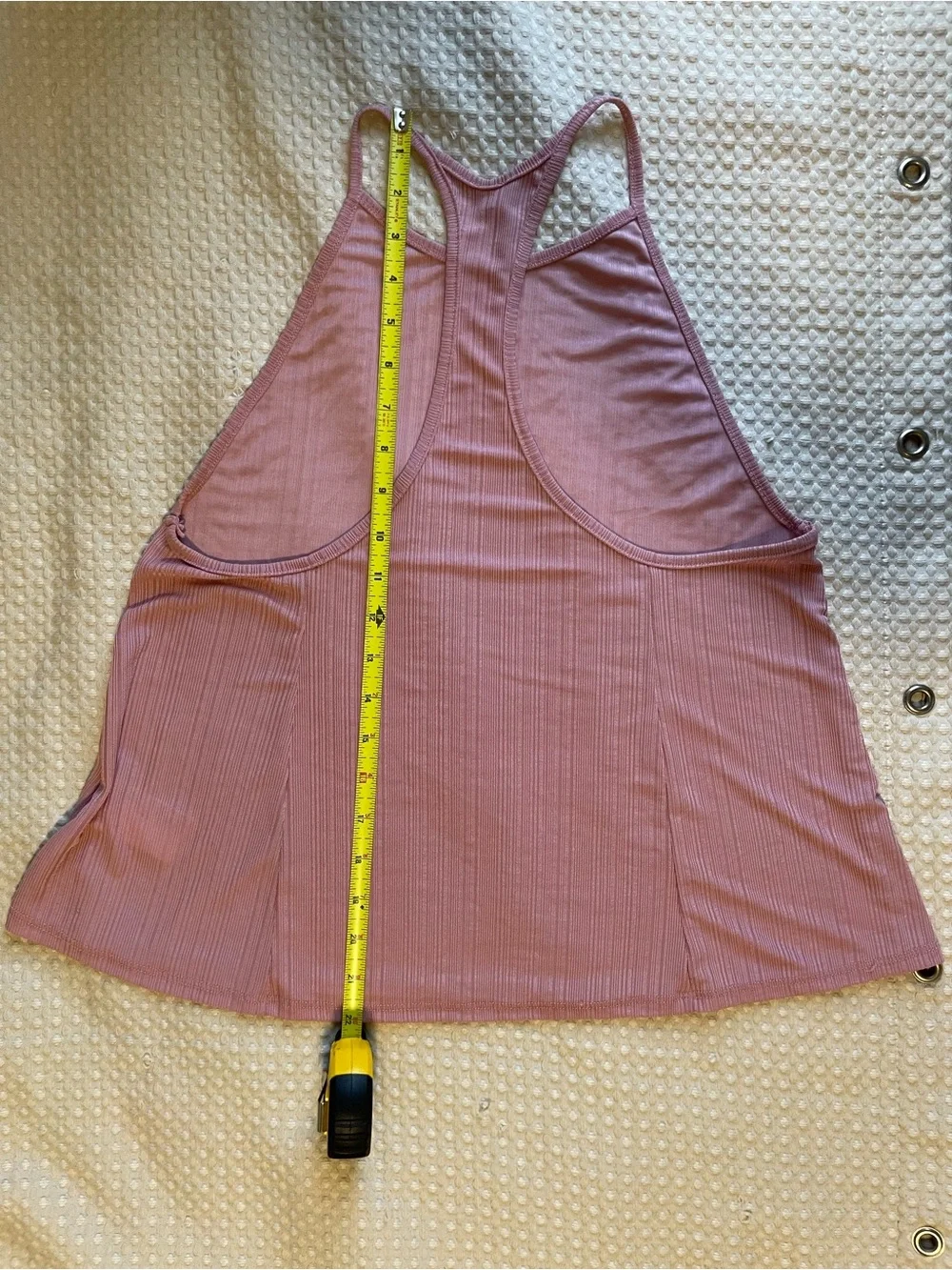 Free People Pink/Rose Tank Ribbed High Neck Racerback Tank Top